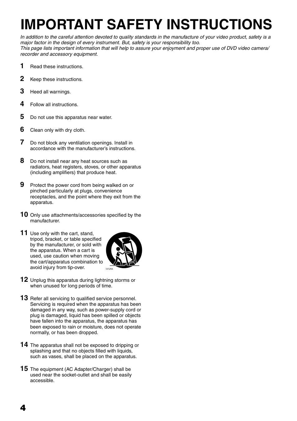 Important safety instructions | Hitachi DZ-HS503 User Manual | Page 4 / 163