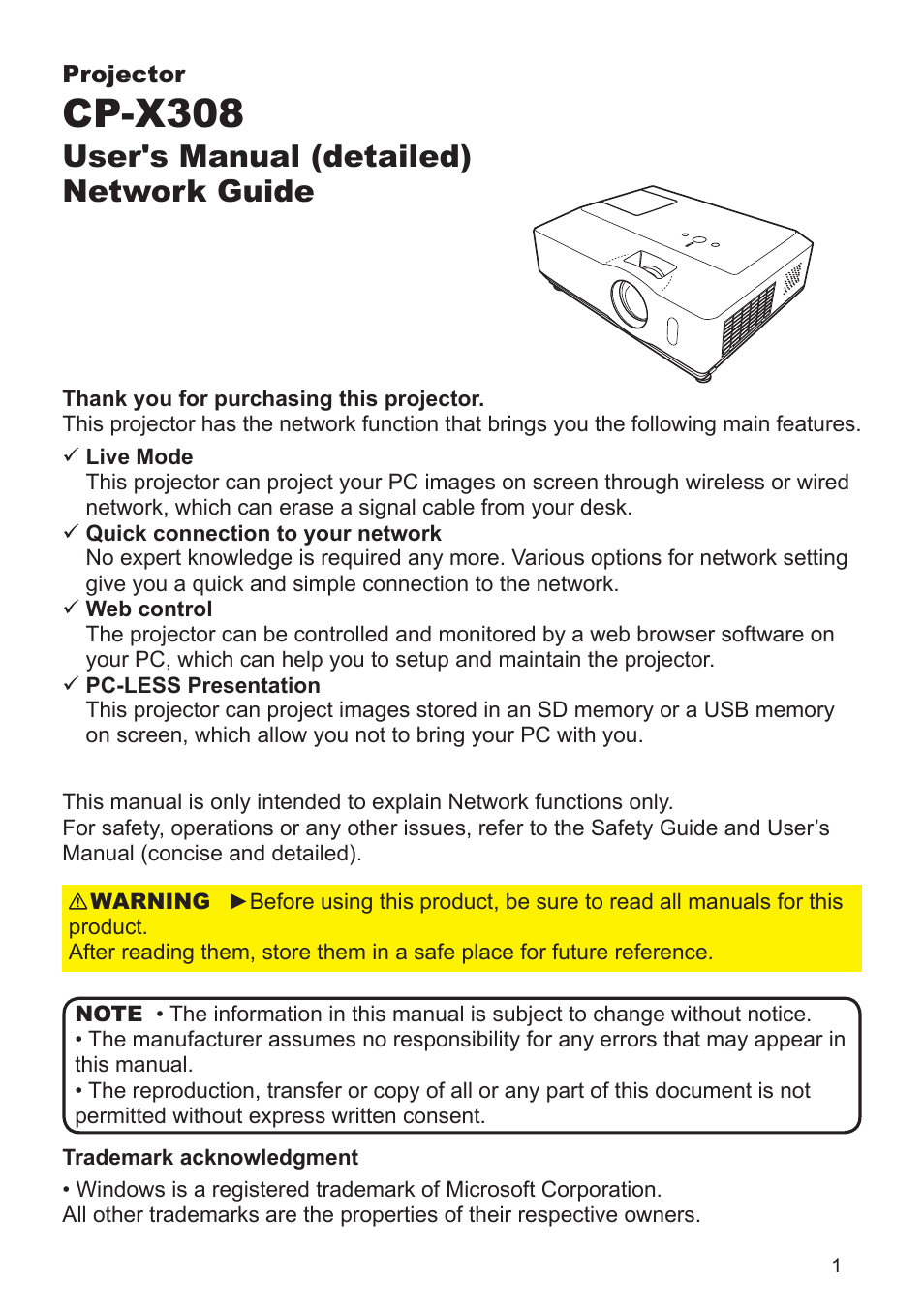 Hitachi CP-X268A User Manual | 119 pages
