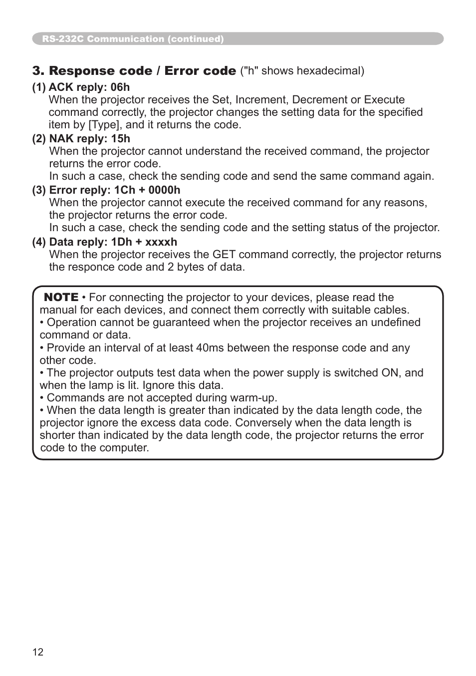 Hitachi CP-SX8350 User Manual | Page 12 / 38