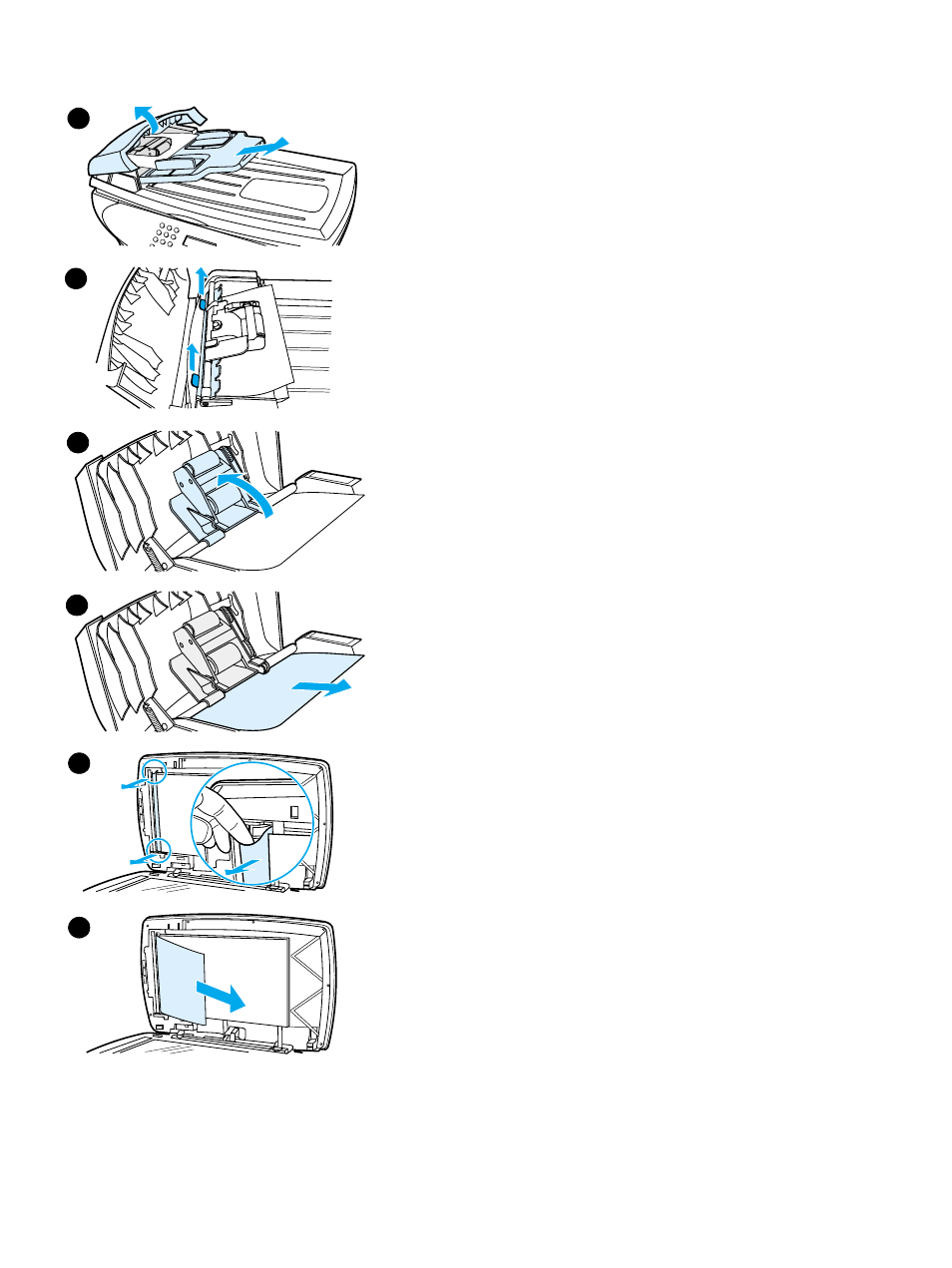 Removing a jammed adf page | Hitachi 3300MFP User Manual | Page 172 / 259