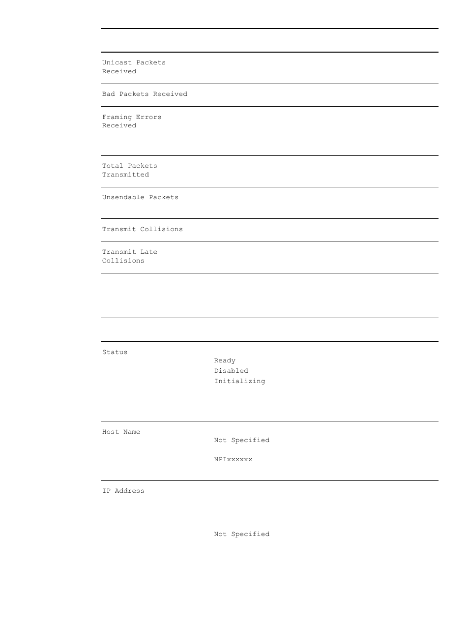 Tcp/ip protocol information | Hitachi 3300MFP User Manual | Page 202 / 259