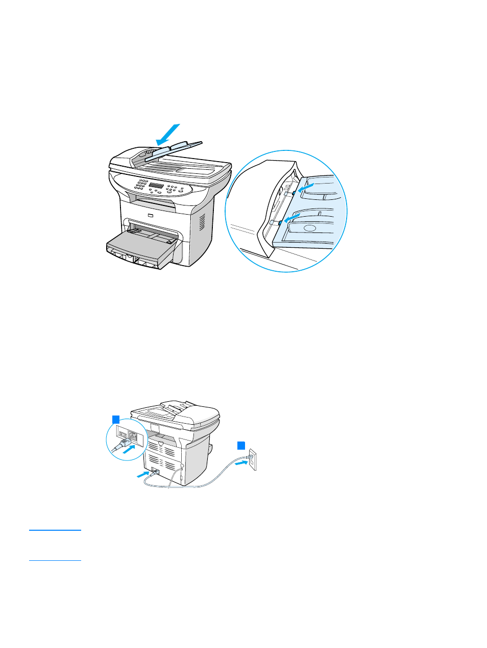 Installing the adf input tray, Connecting the power cord | Hitachi 3300MFP User Manual | Page 32 / 259