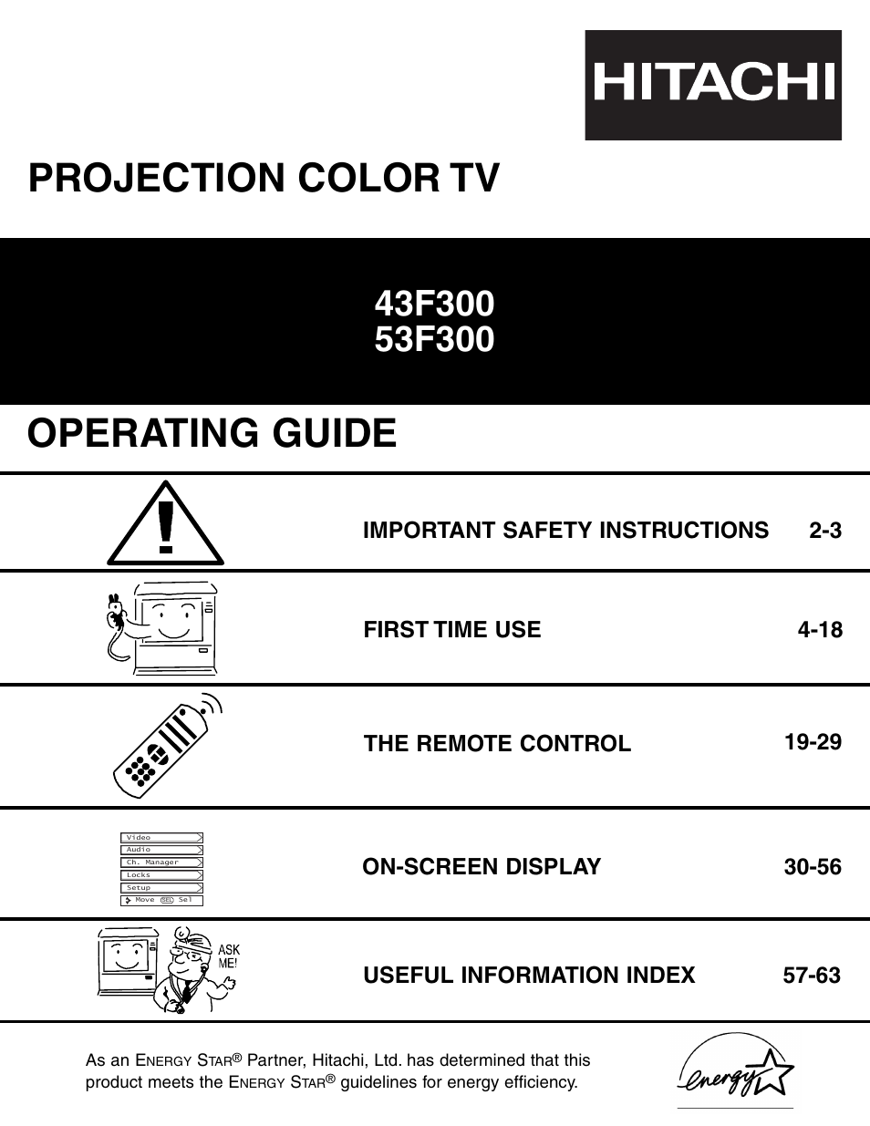 Hitachi 53F300 User Manual | 64 pages