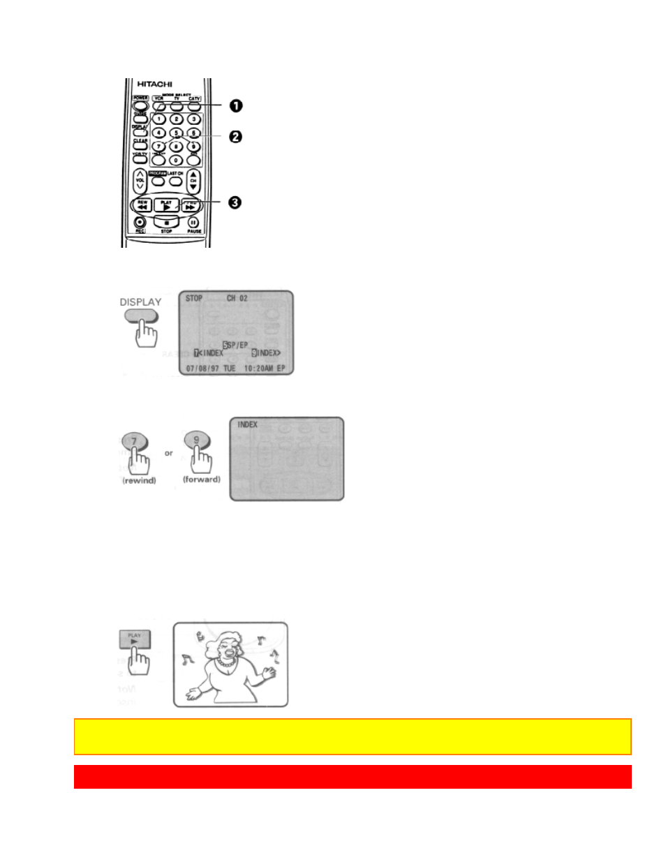 Viewing the on-screen display | Hitachi VT-FX621A User Manual | Page 30 / 52