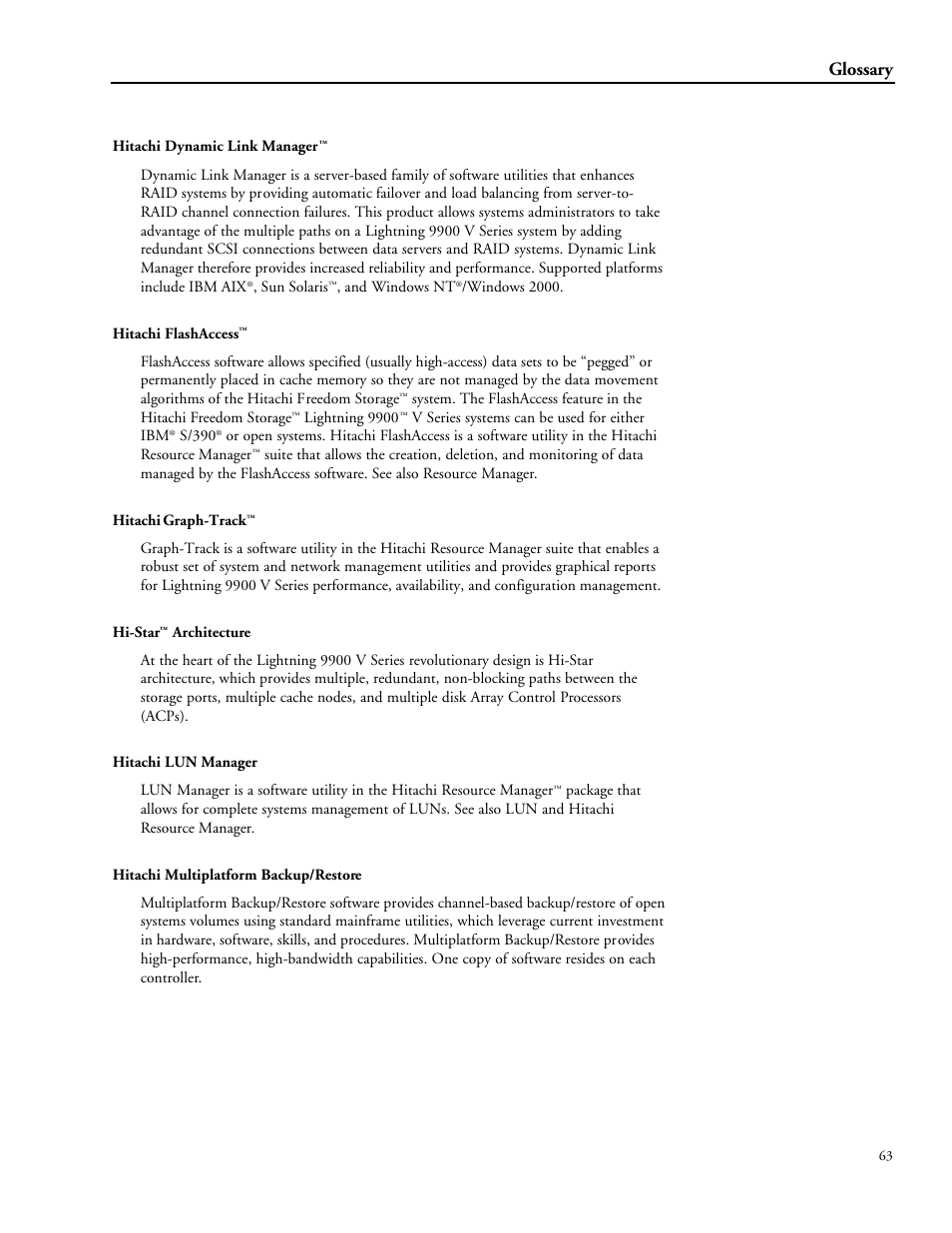 Hitachi STORAGE 9900 User Manual | Page 73 / 85