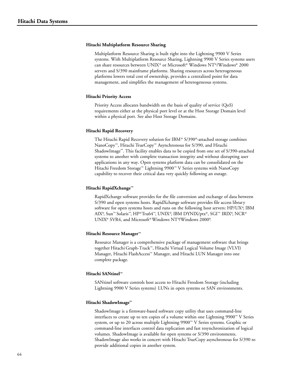 Hitachi STORAGE 9900 User Manual | Page 74 / 85