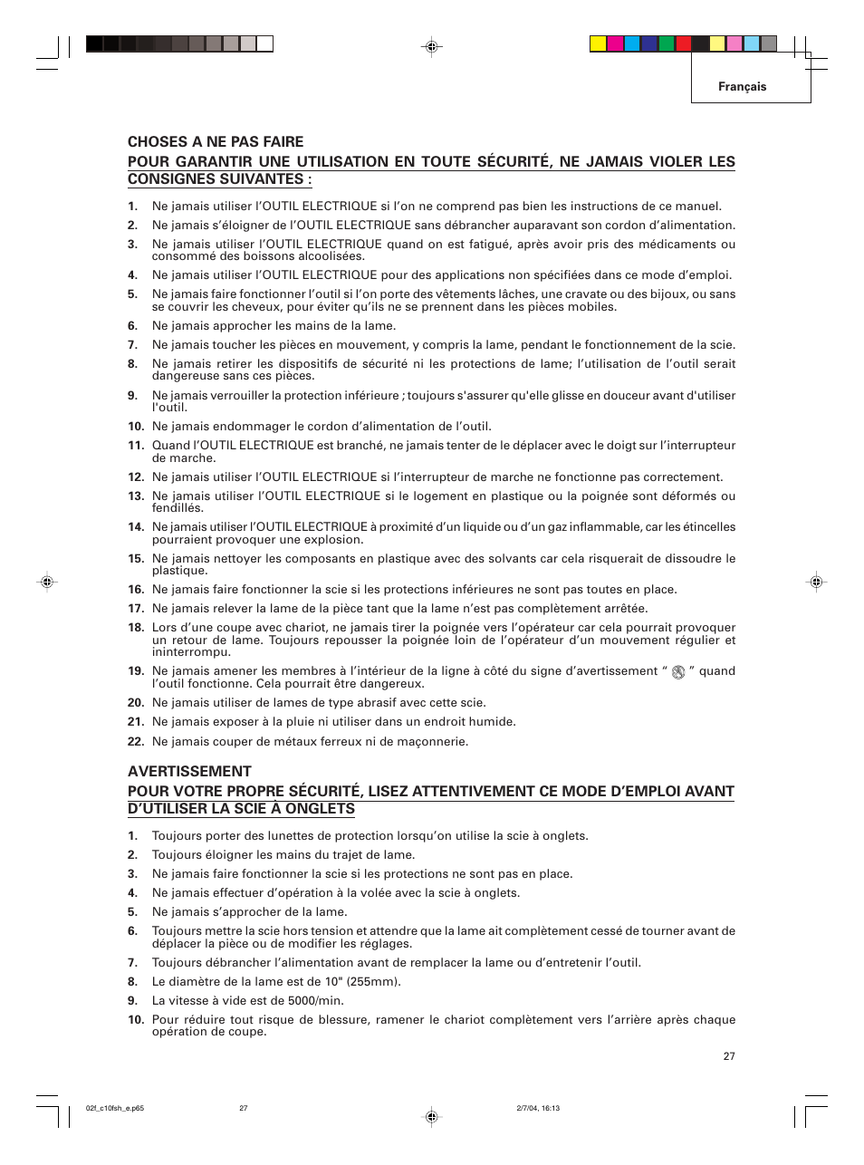 Hitachi C 10FCE User Manual | Page 27 / 76