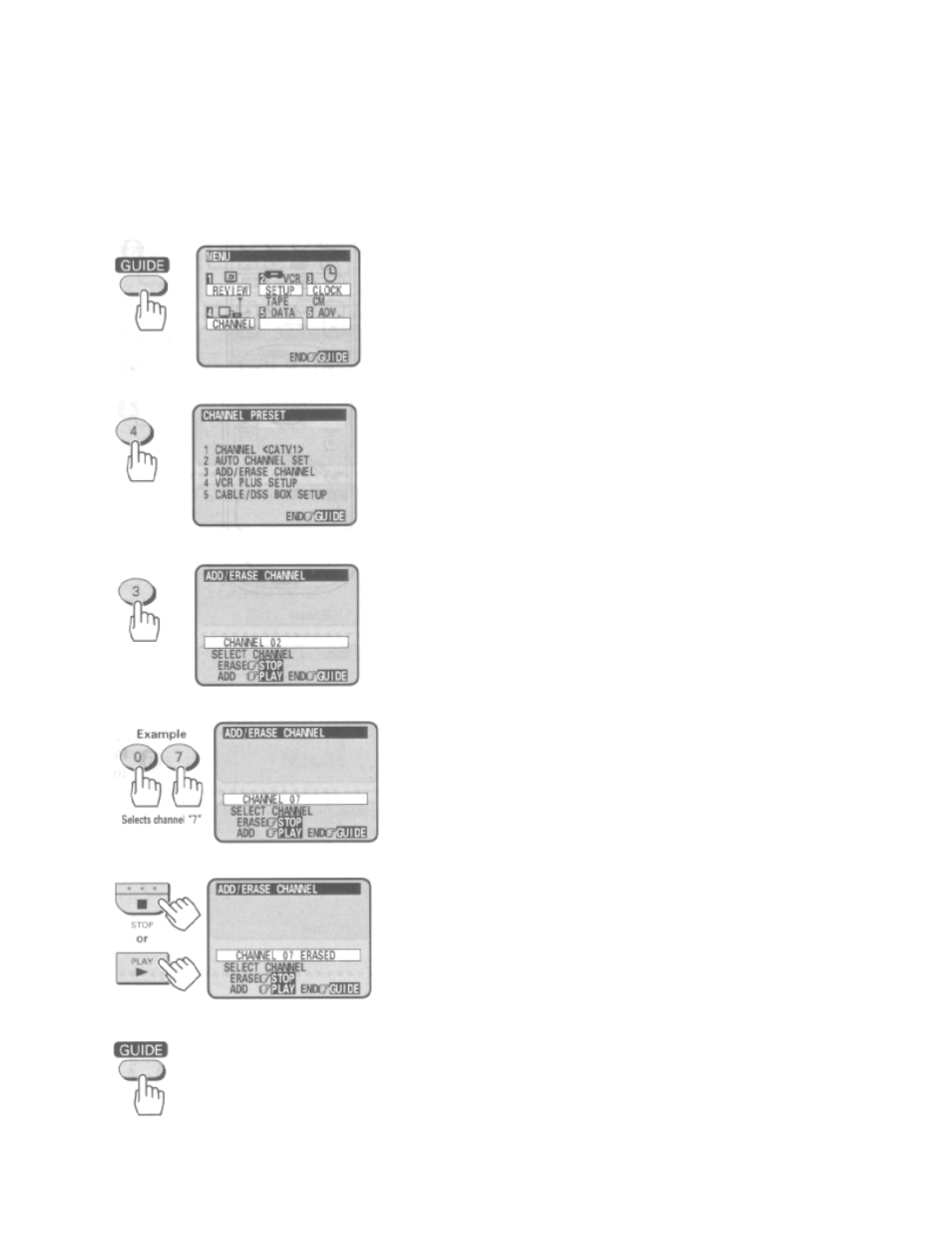 To add or erase channels auto blue setting, Auto blue setting | Hitachi VT-UX617A User Manual | Page 29 / 81