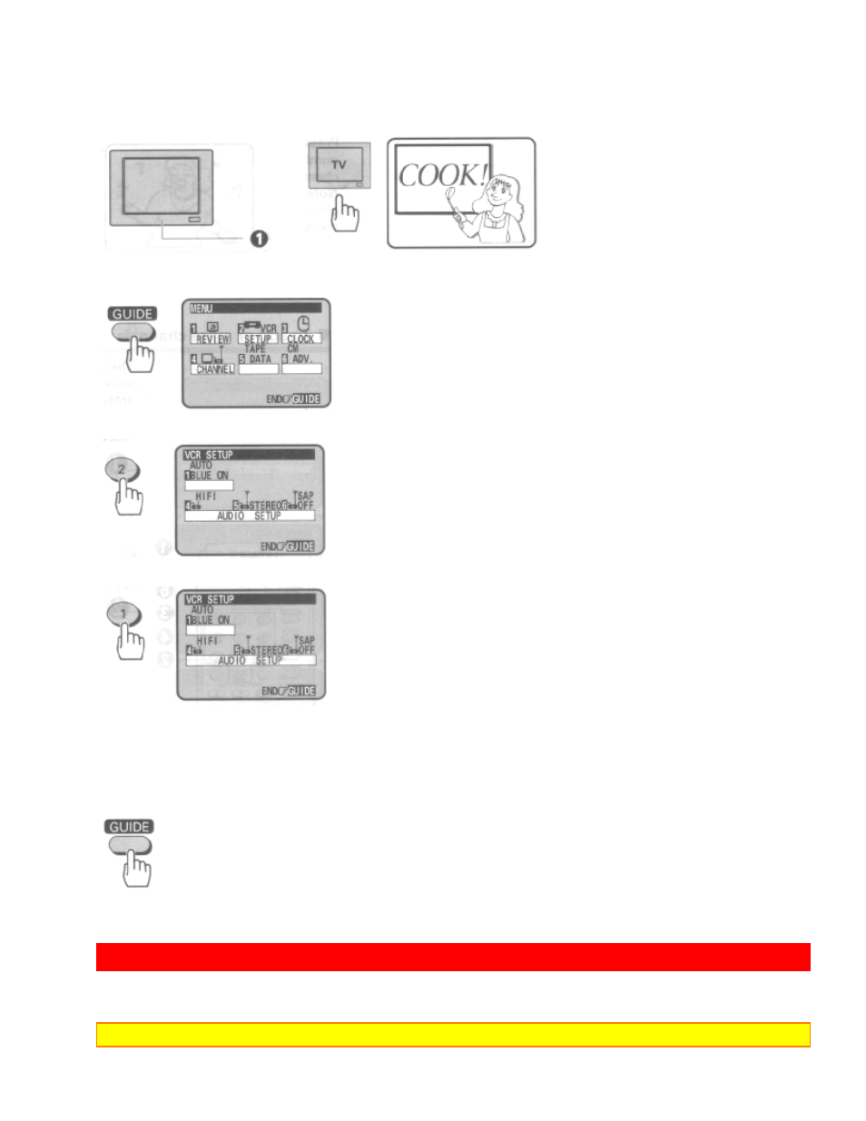 Cable box setup | Hitachi VT-UX617A User Manual | Page 30 / 81