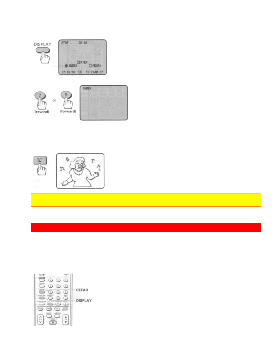 Viewing the on-screen display | Hitachi VT-UX617A User Manual | Page 45 / 81