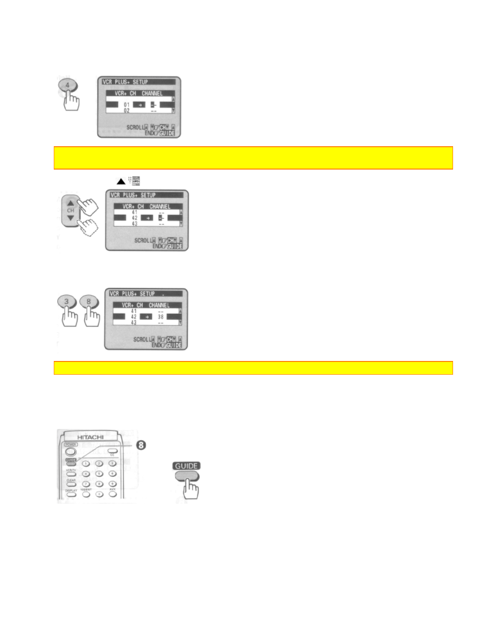 Vcr plus+ setup - channel setup, Using the vcr plus+ system to record a program | Hitachi VT-UX617A User Manual | Page 61 / 81