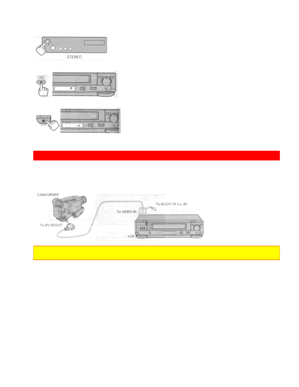 Copying tapes from a camcorder, Hookup to copy from a camcorder, Hookup | Hitachi VT-UX617A User Manual | Page 76 / 81