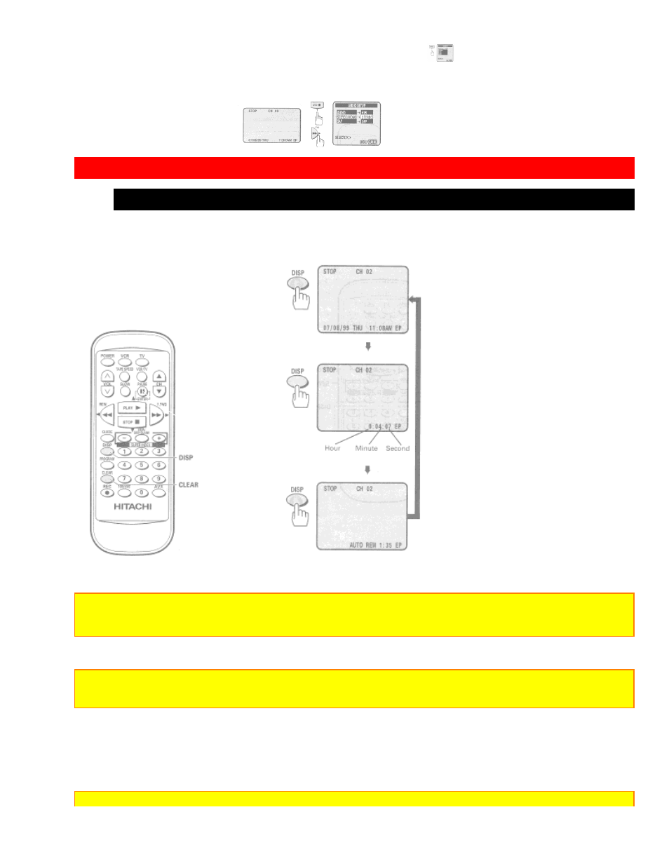 Viewing the on-screen display | Hitachi VT-FX6404A User Manual | Page 42 / 74