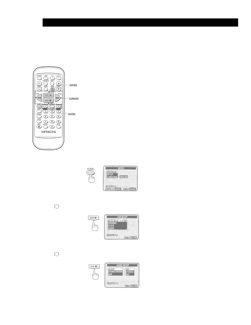 To record a second audio program (sap) | Hitachi VT-FX6404A User Manual | Page 49 / 74