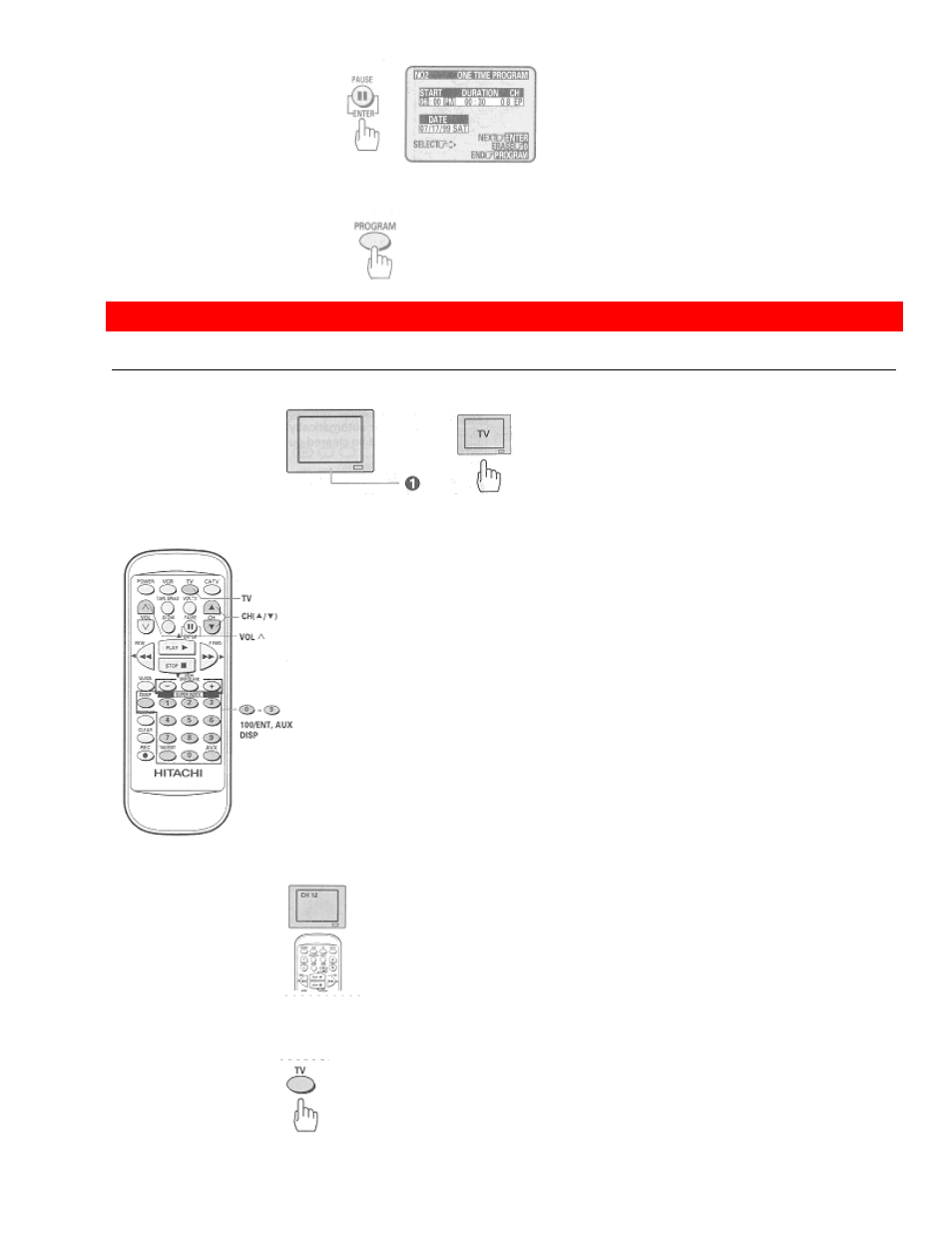 Programming the vcr remote to control your tv | Hitachi VT-FX6404A User Manual | Page 64 / 74