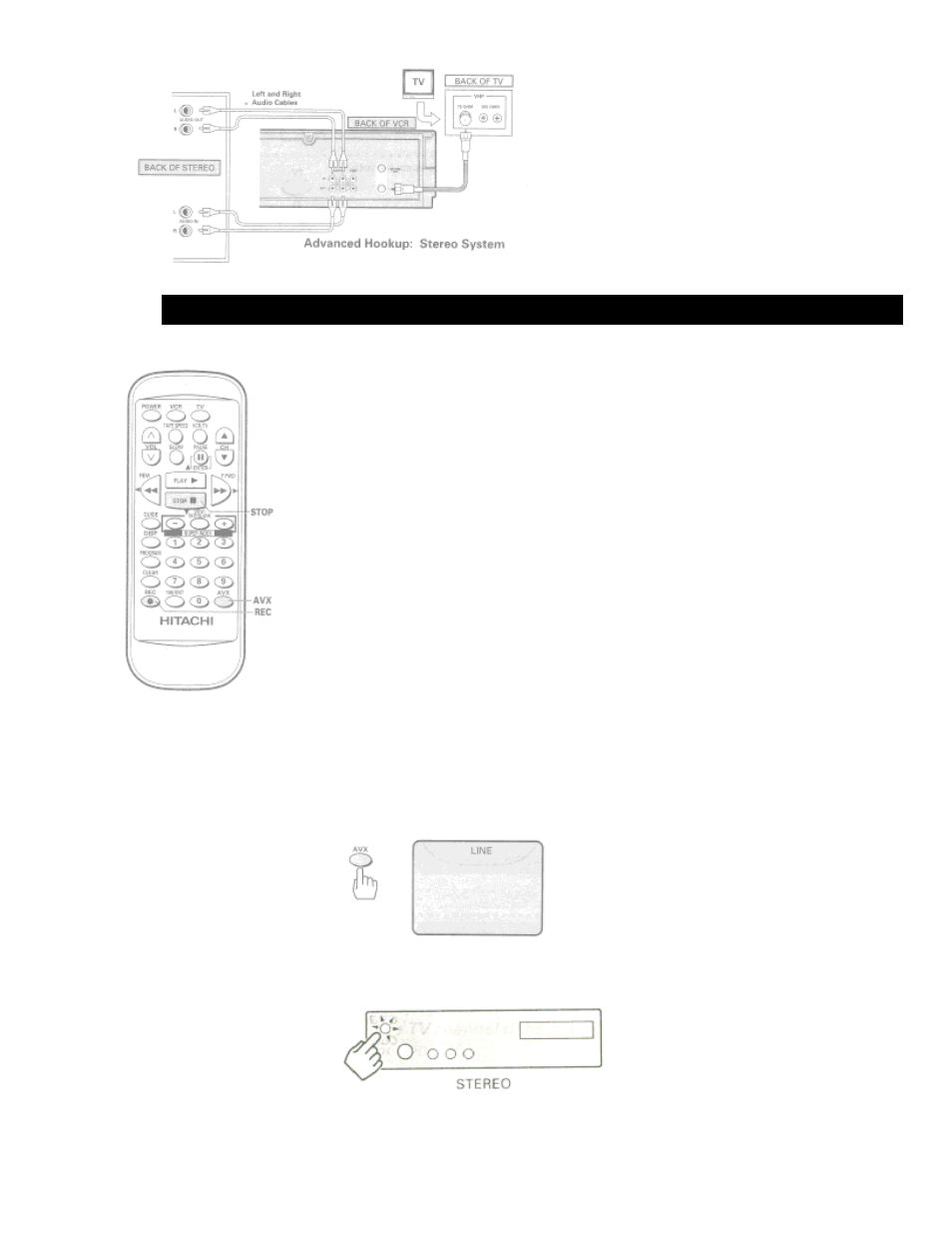To record from stereo | Hitachi VT-FX6404A User Manual | Page 68 / 74