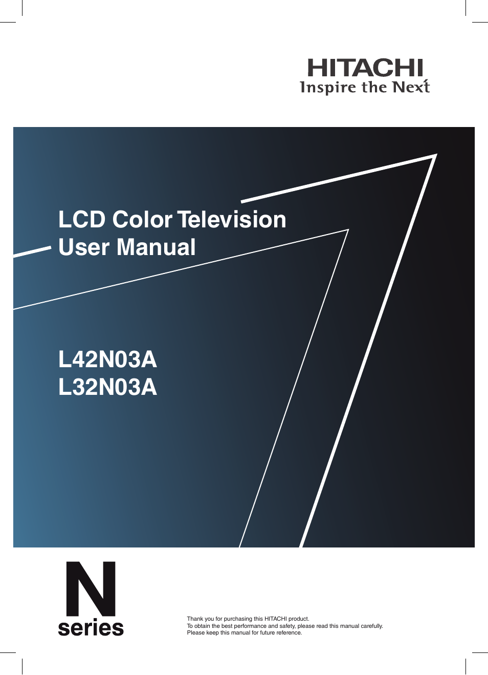 Hitachi L42N03A User Manual | 24 pages