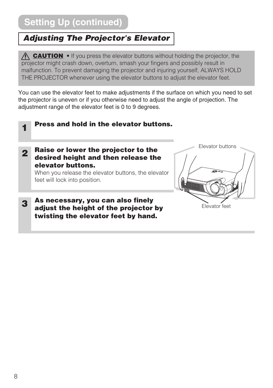 Setting up (continued) | Hitachi CP-S210F User Manual | Page 8 / 55