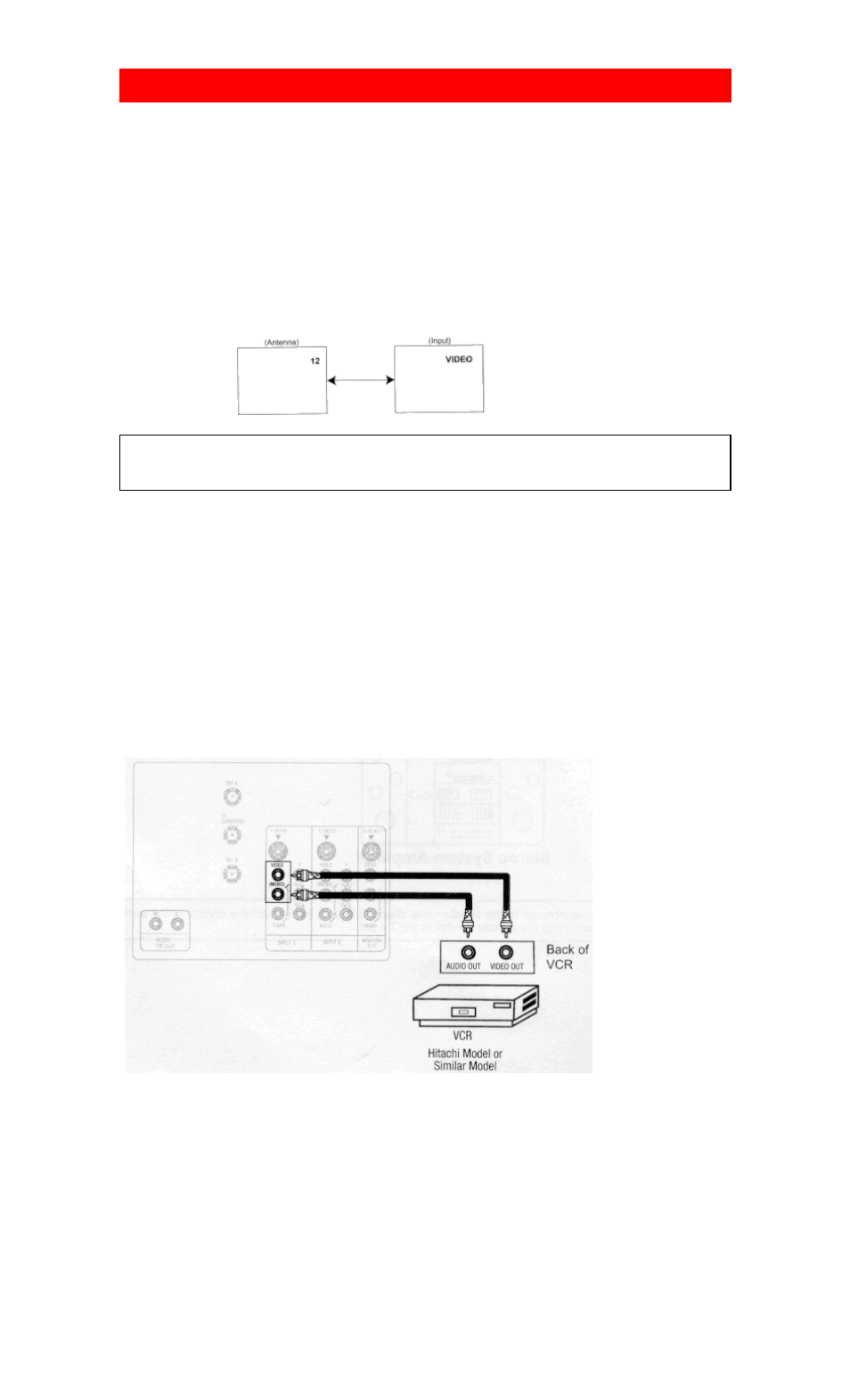 Connecting external video sources, Input mode selection order, Connecting a stereo vcr or stereo laserdisc player | Hitachi 53FDX01B User Manual | Page 16 / 62