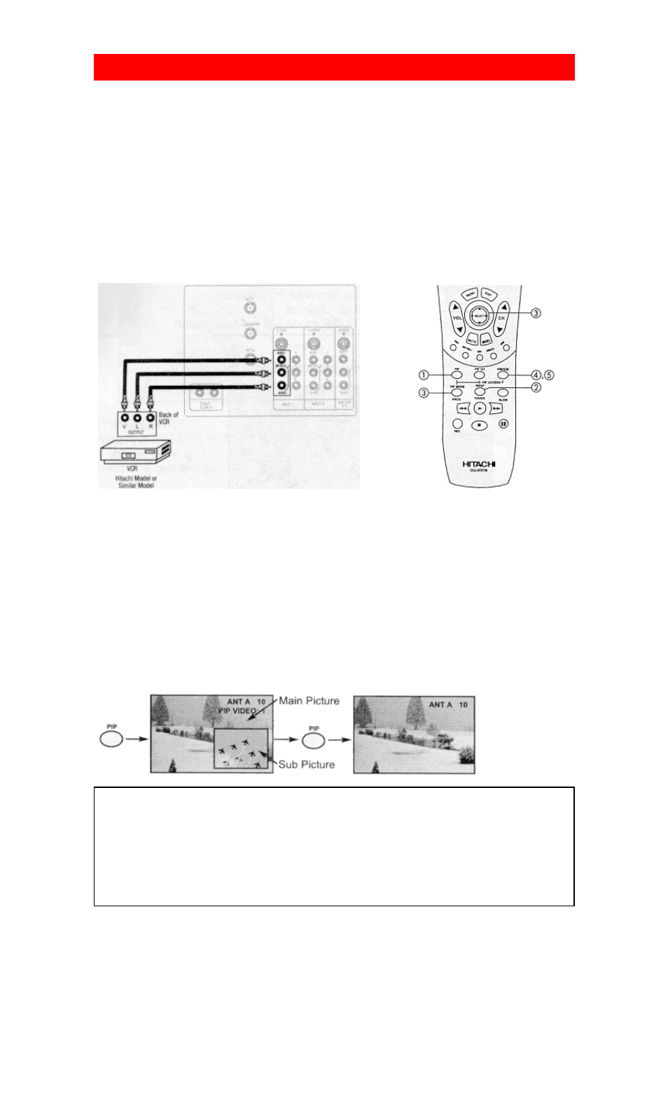 Picture-in-picture (pip) | Hitachi 53FDX01B User Manual | Page 24 / 62