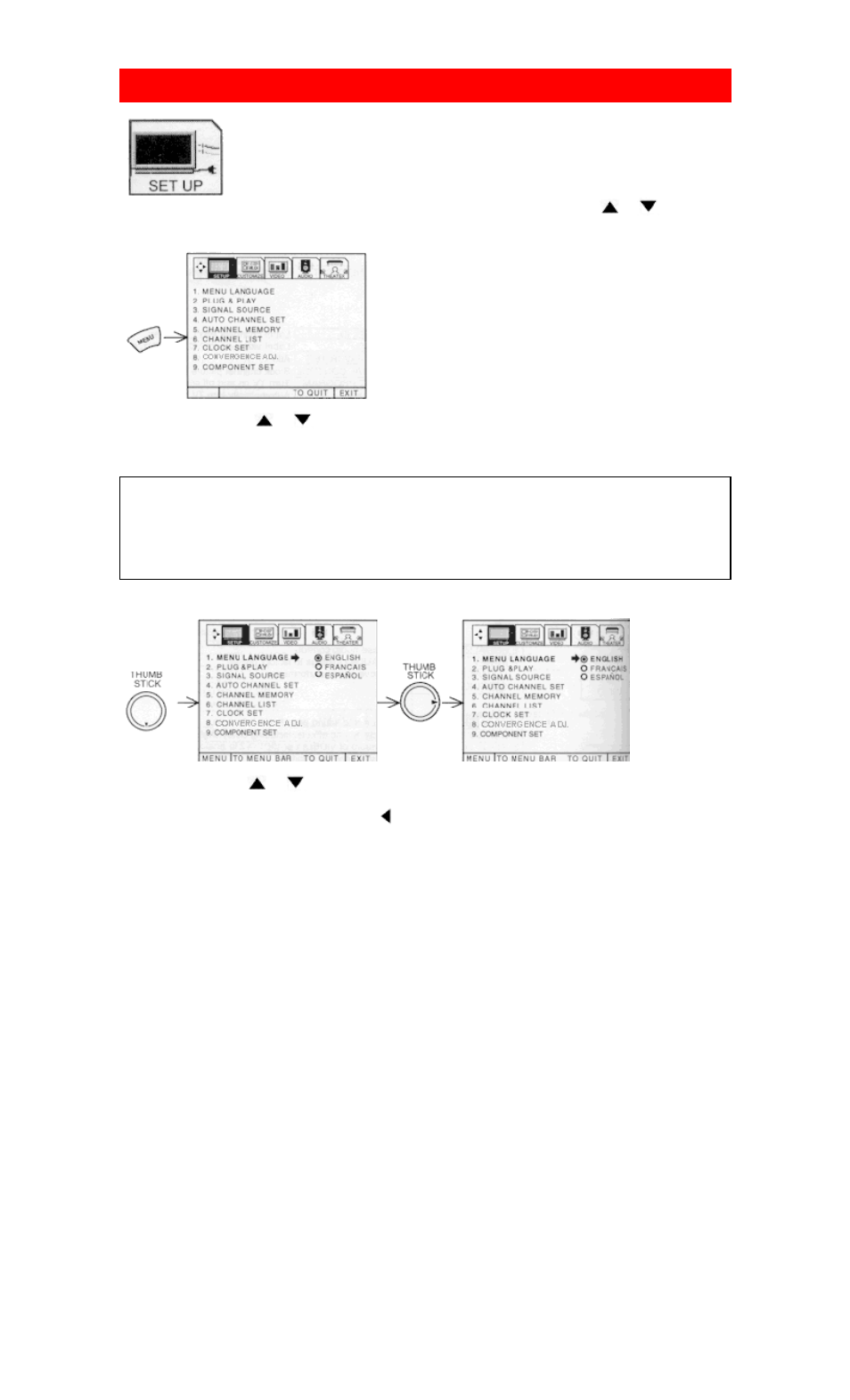 Set up | Hitachi 53FDX01B User Manual | Page 37 / 62