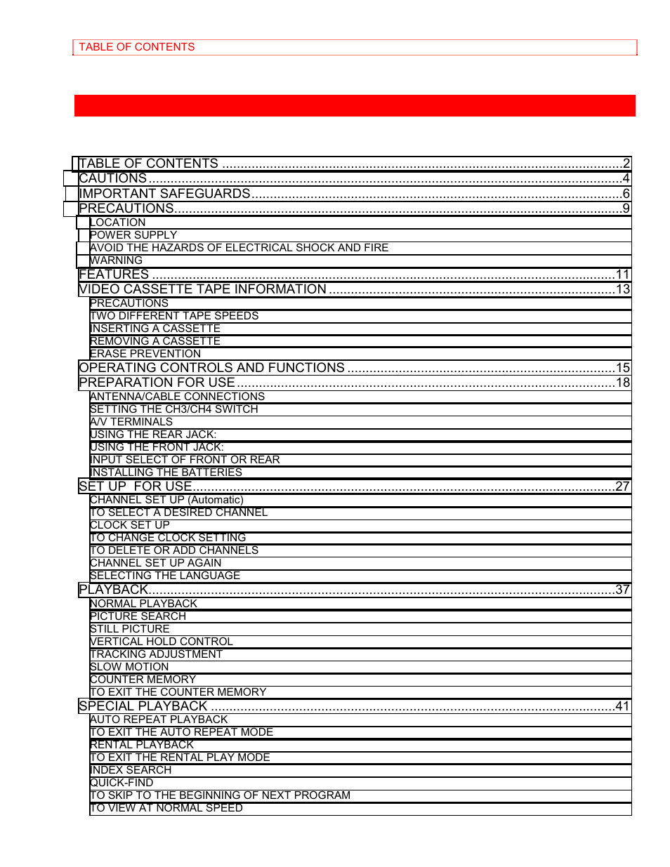 Hitachi VT-MX4410A User Manual | Page 2 / 72