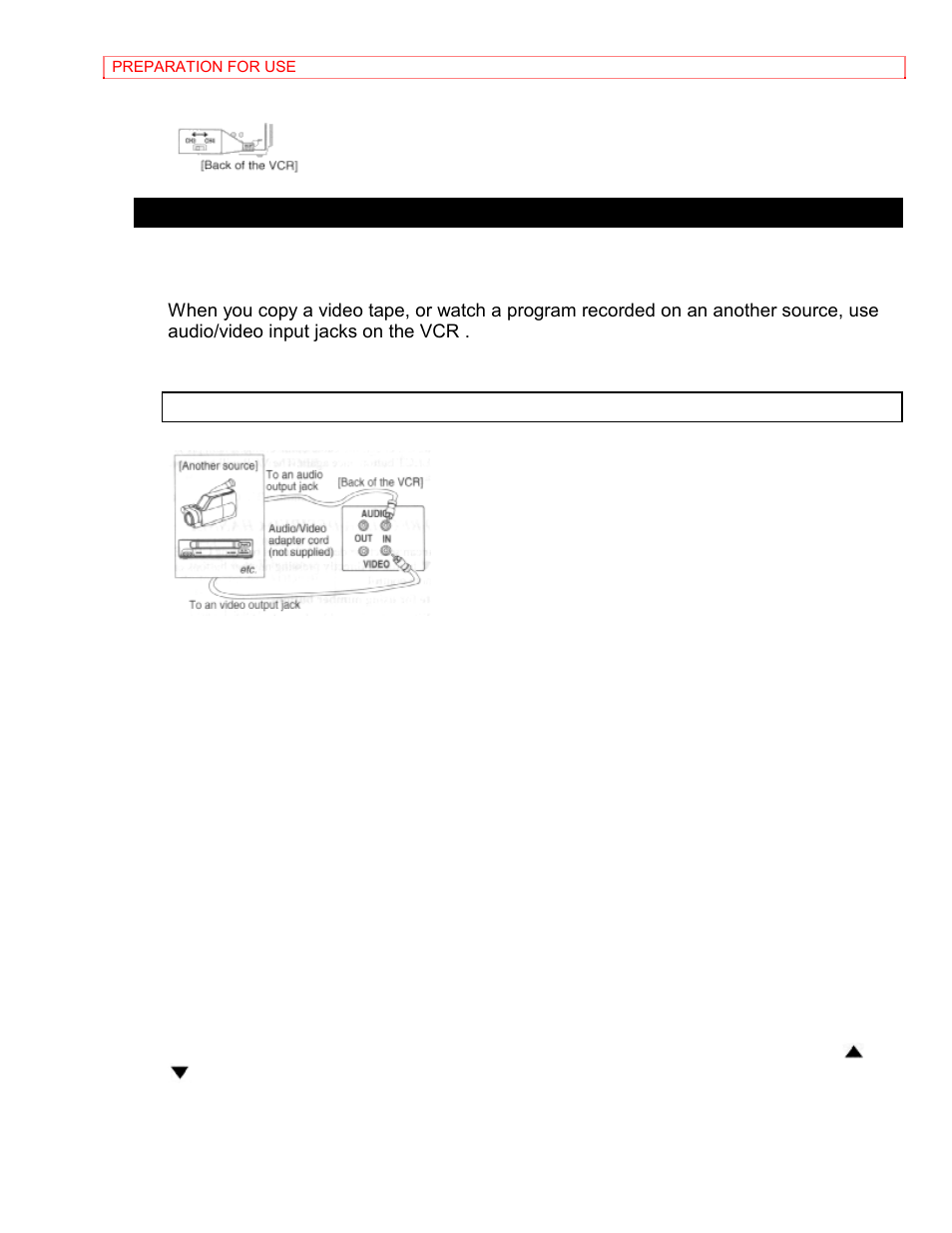 A/v terminals, Using the rear jack, Using the front jack | Input select of front or rear | Hitachi VT-MX4410A User Manual | Page 24 / 72