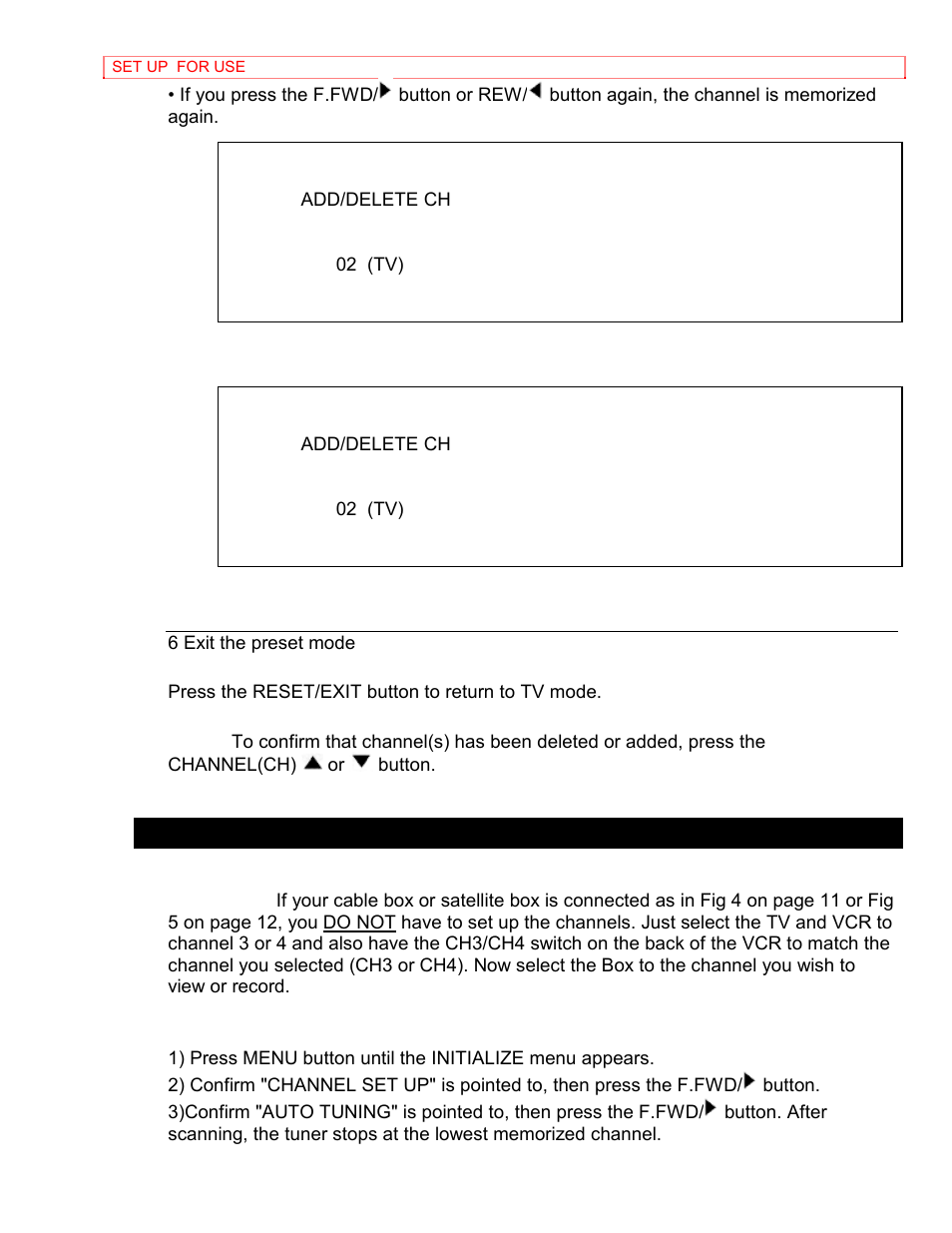 Channel set up again | Hitachi VT-MX4410A User Manual | Page 35 / 72