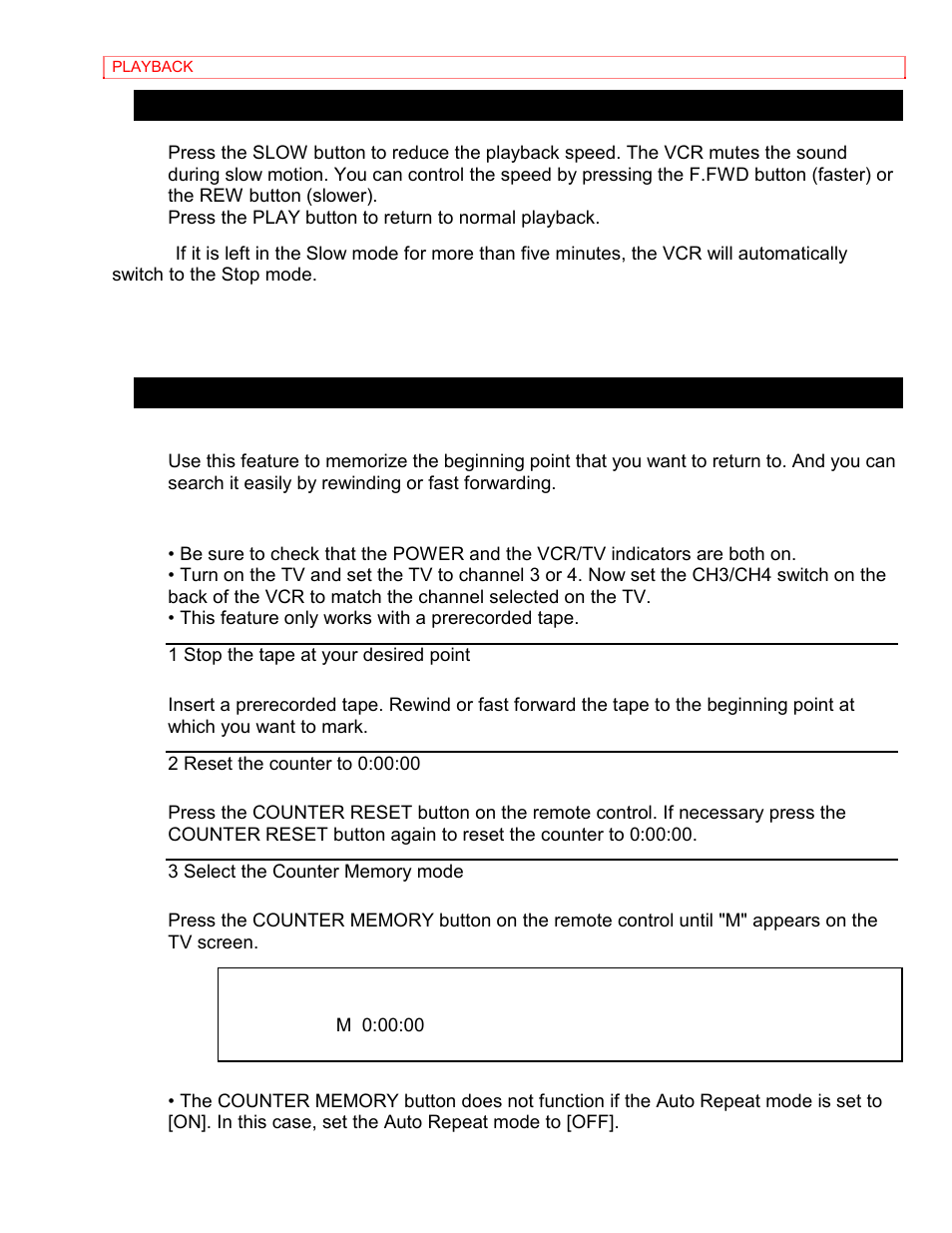 Slow motion, Counter memory | Hitachi VT-MX4410A User Manual | Page 39 / 72