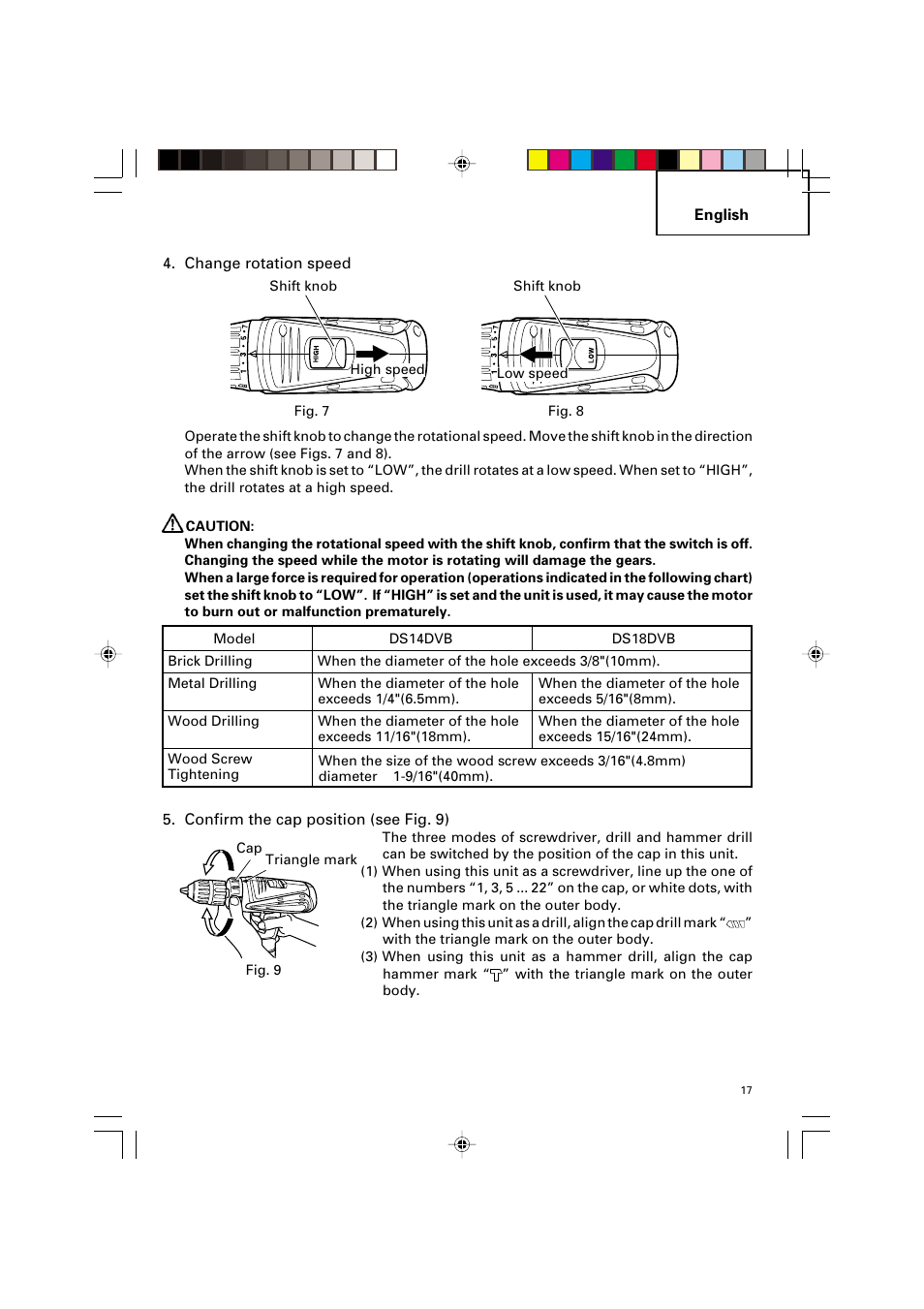 Hitachi VARIABLE SPEED DV 14DV User Manual | Page 17 / 68