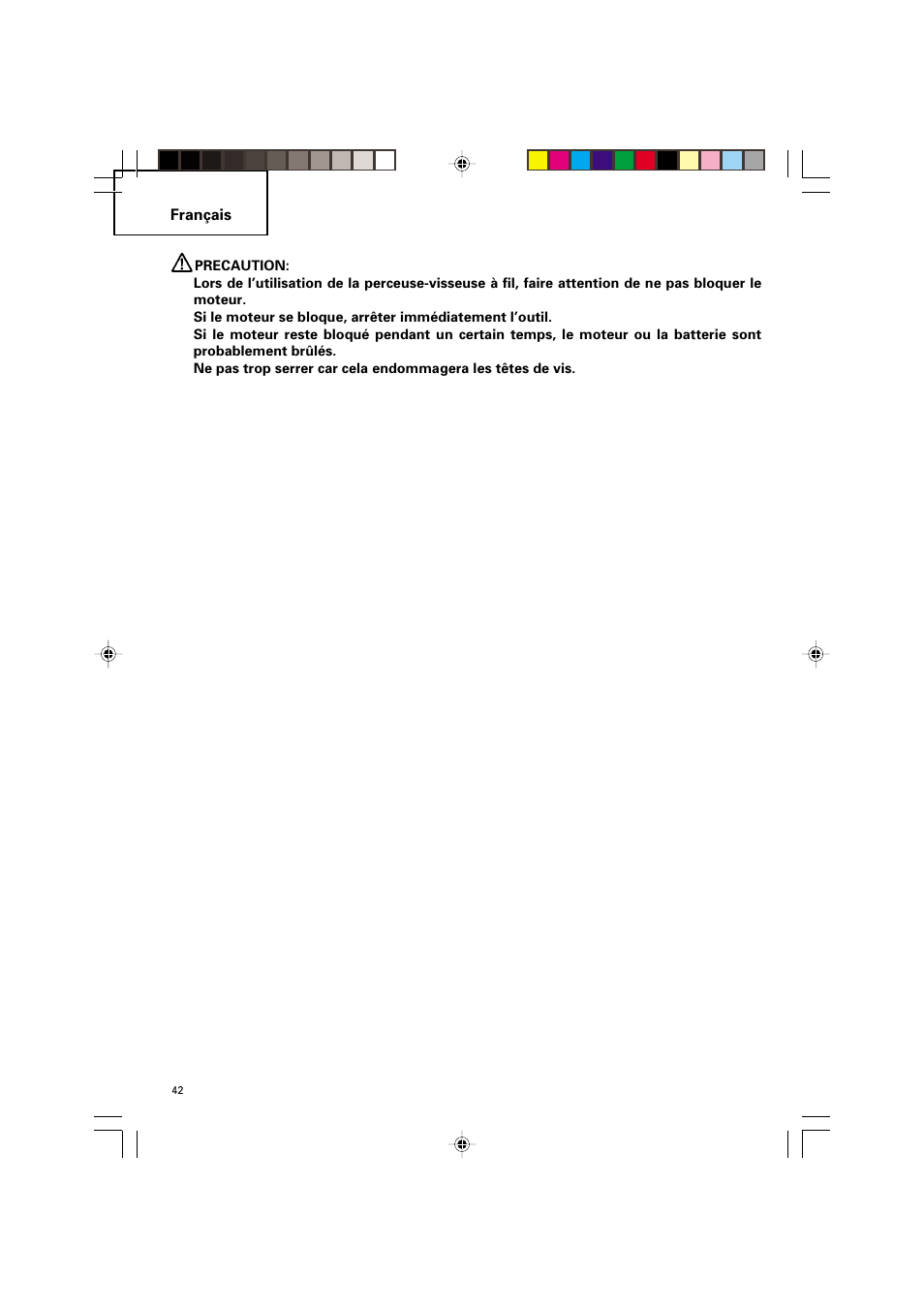 Français | Hitachi VARIABLE SPEED DV 14DV User Manual | Page 42 / 68
