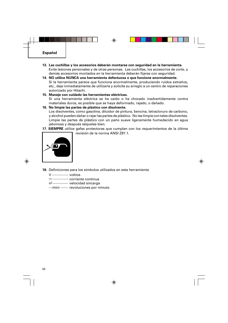 Hitachi VARIABLE SPEED DV 14DV User Manual | Page 50 / 68