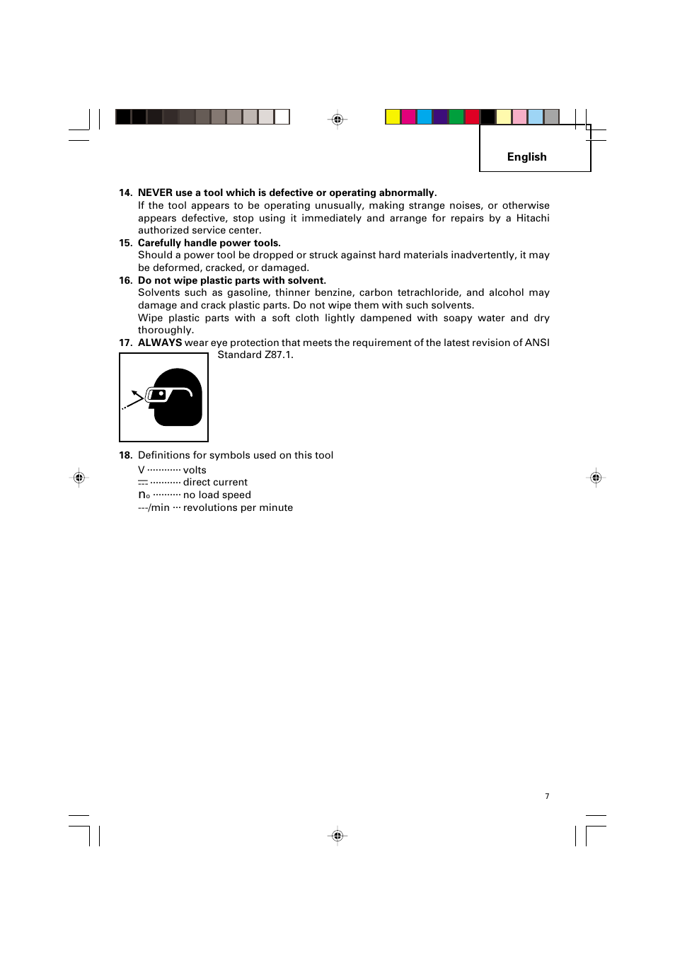 Hitachi VARIABLE SPEED DV 14DV User Manual | Page 7 / 68