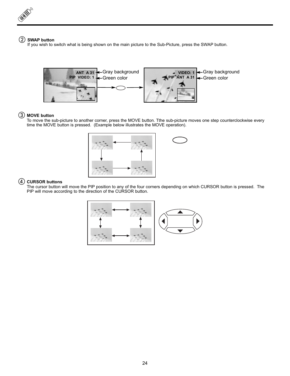 Picture-in-picture (pip) | Hitachi DX Series 50DX10B User Manual | Page 24 / 60