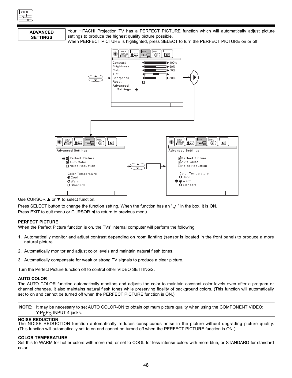 Video | Hitachi DX Series 50DX10B User Manual | Page 48 / 60