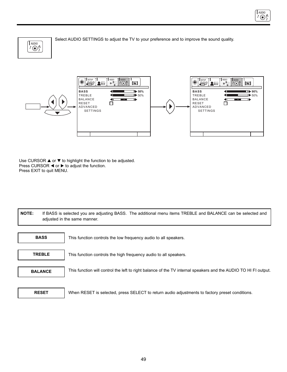 Audio | Hitachi DX Series 50DX10B User Manual | Page 49 / 60