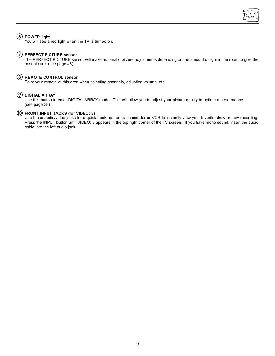 Front panel controls | Hitachi DX Series 50DX10B User Manual | Page 9 / 60