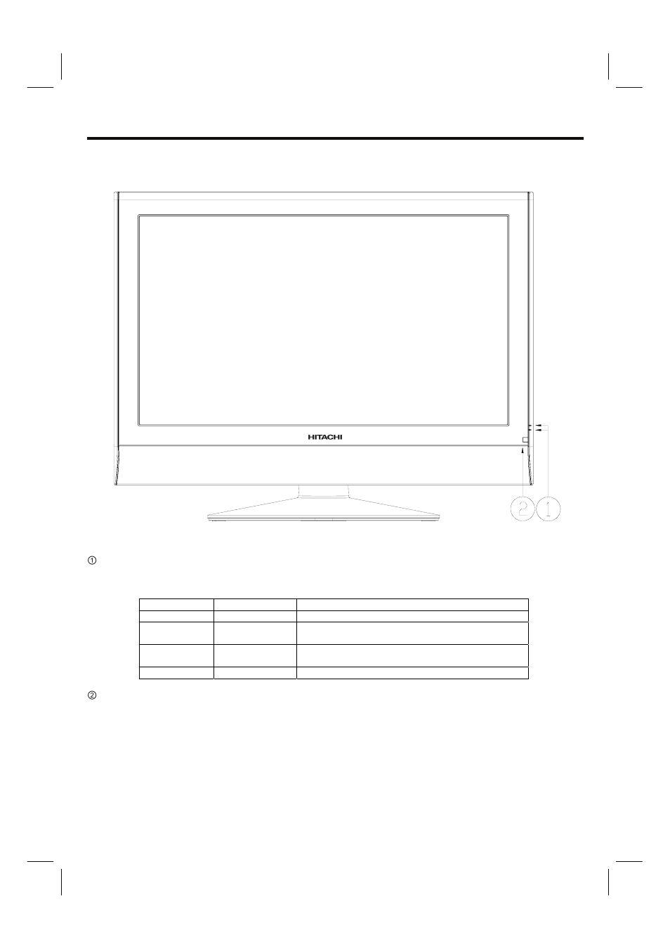 Front panel controls | Hitachi 35HDL52 User Manual | Page 13 / 52