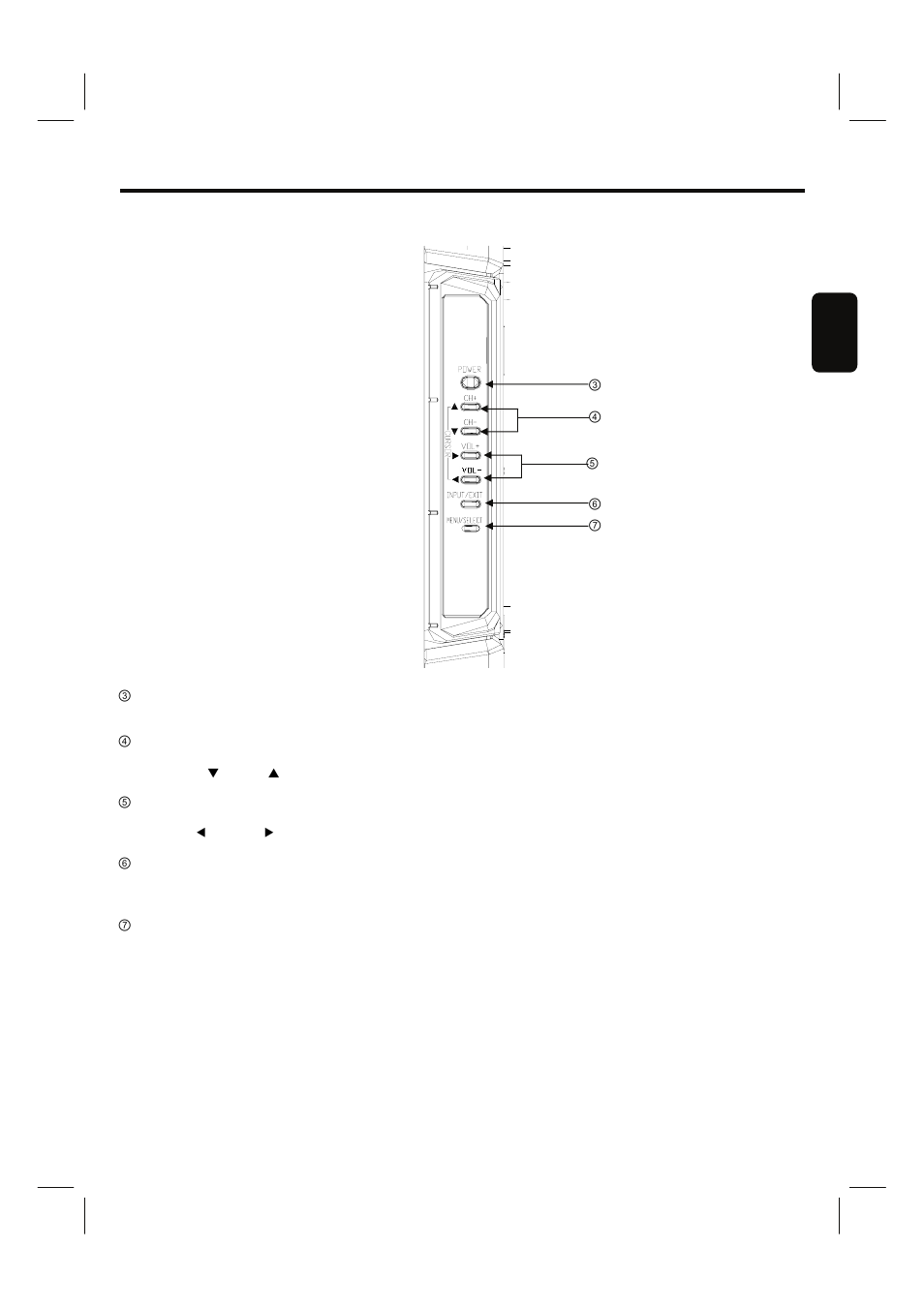 Side panel controls | Hitachi 35HDL52 User Manual | Page 14 / 52