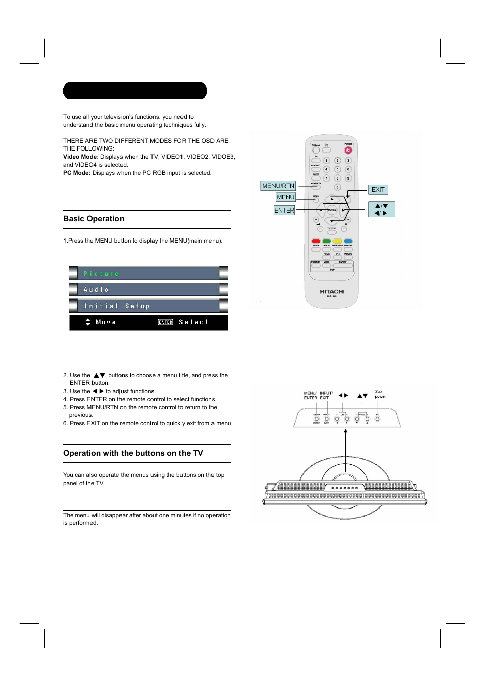 Osd (on-screen display) | Hitachi 26LD8000TA User Manual | Page 26 / 40