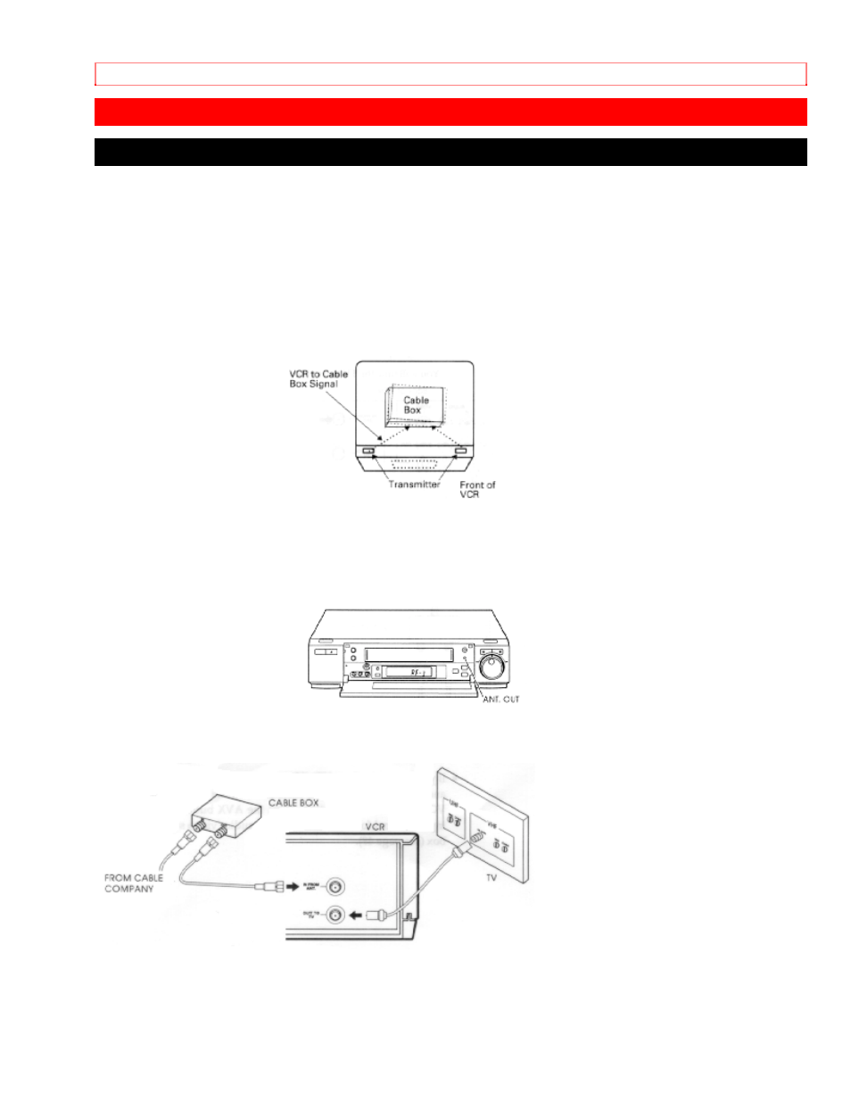 Advanced operations (cable box hookups), Hooking up to a cable box, Cable box position a. basic hookup | Hitachi VT-UX717A User Manual | Page 64 / 75