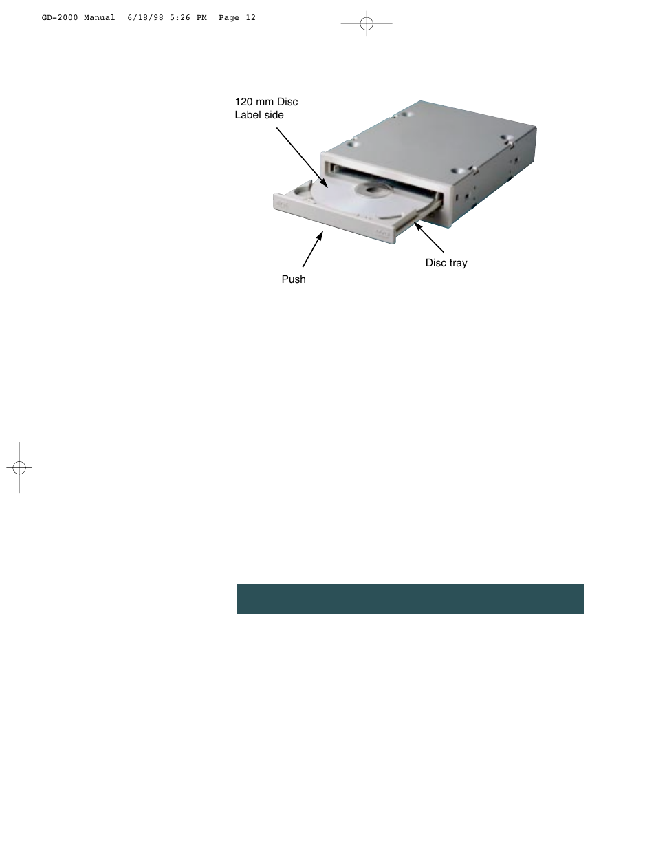 Emergency eject procedure | Hitachi GD-2000 User Manual | Page 12 / 15