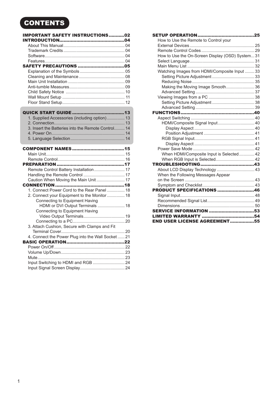 Hitachi UT42V702 User Manual | Page 2 / 56