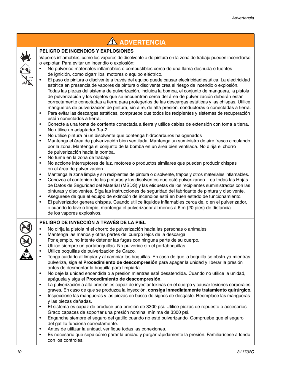 Advertencia | Hitachi 390 User Manual | Page 10 / 40