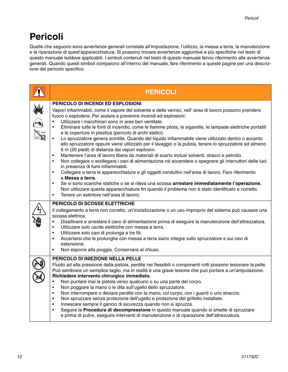 Pericoli | Hitachi 390 User Manual | Page 12 / 40