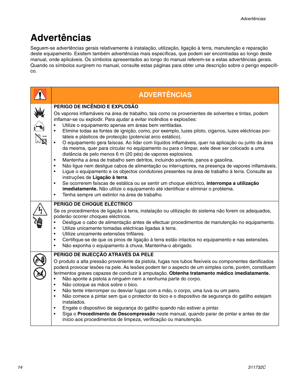 Advertências | Hitachi 390 User Manual | Page 14 / 40