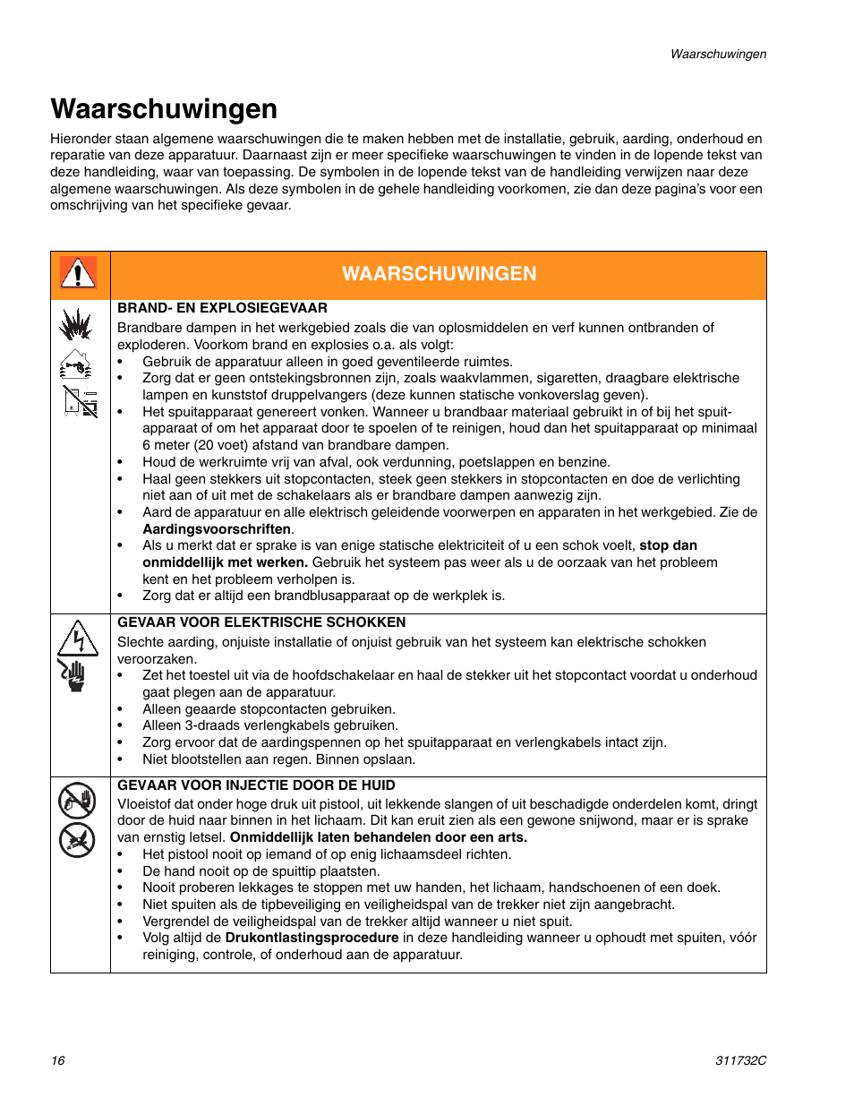 Waarschuwingen | Hitachi 390 User Manual | Page 16 / 40