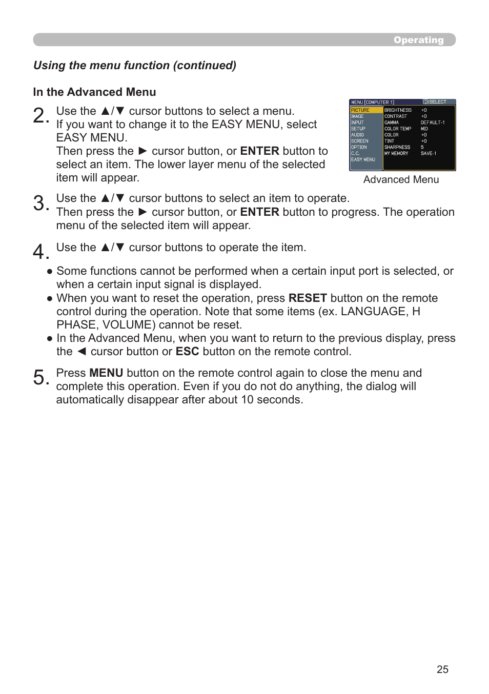 Hitachi CP-A52 User Manual | Page 25 / 71