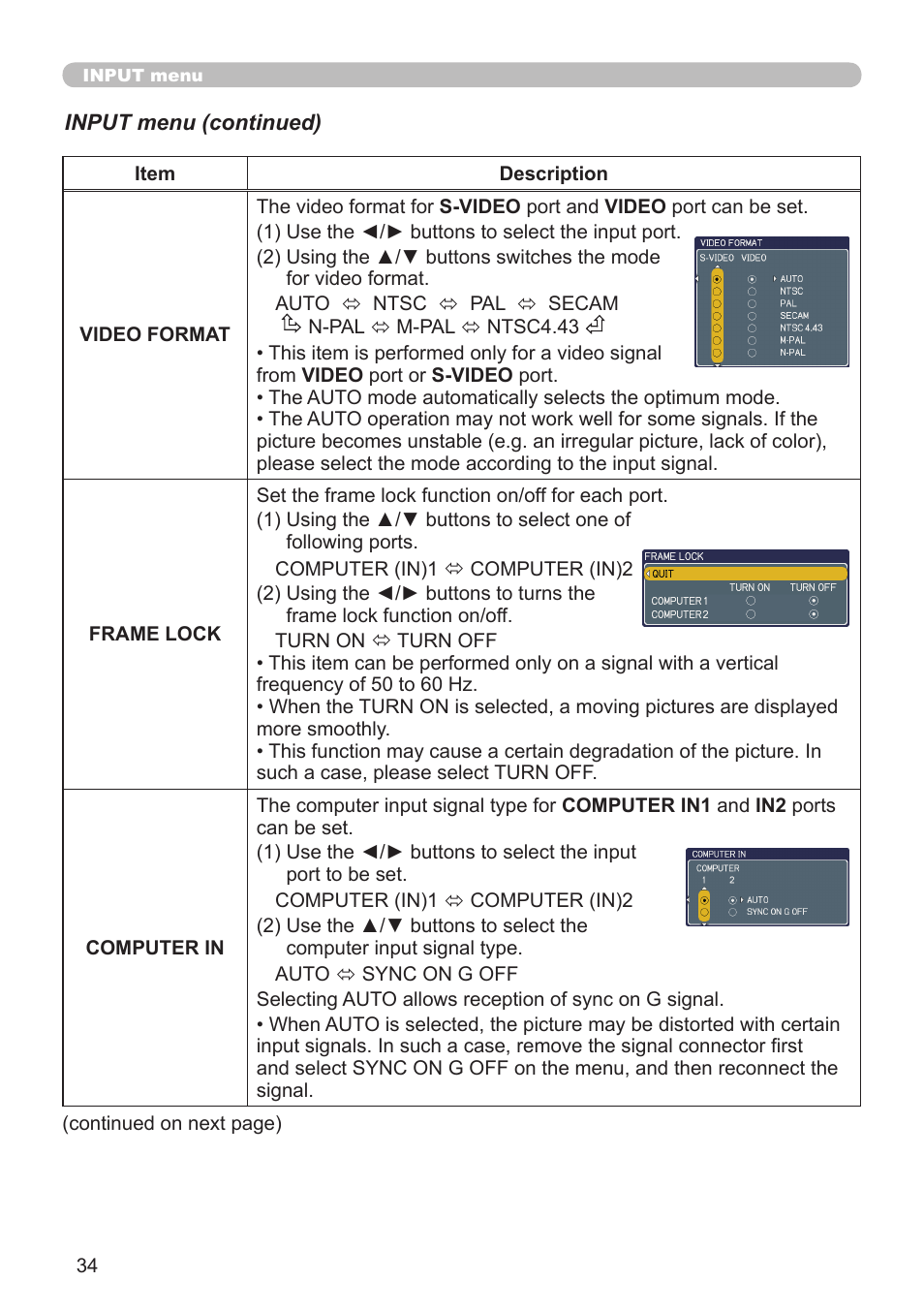 Hitachi CP-A52 User Manual | Page 34 / 71