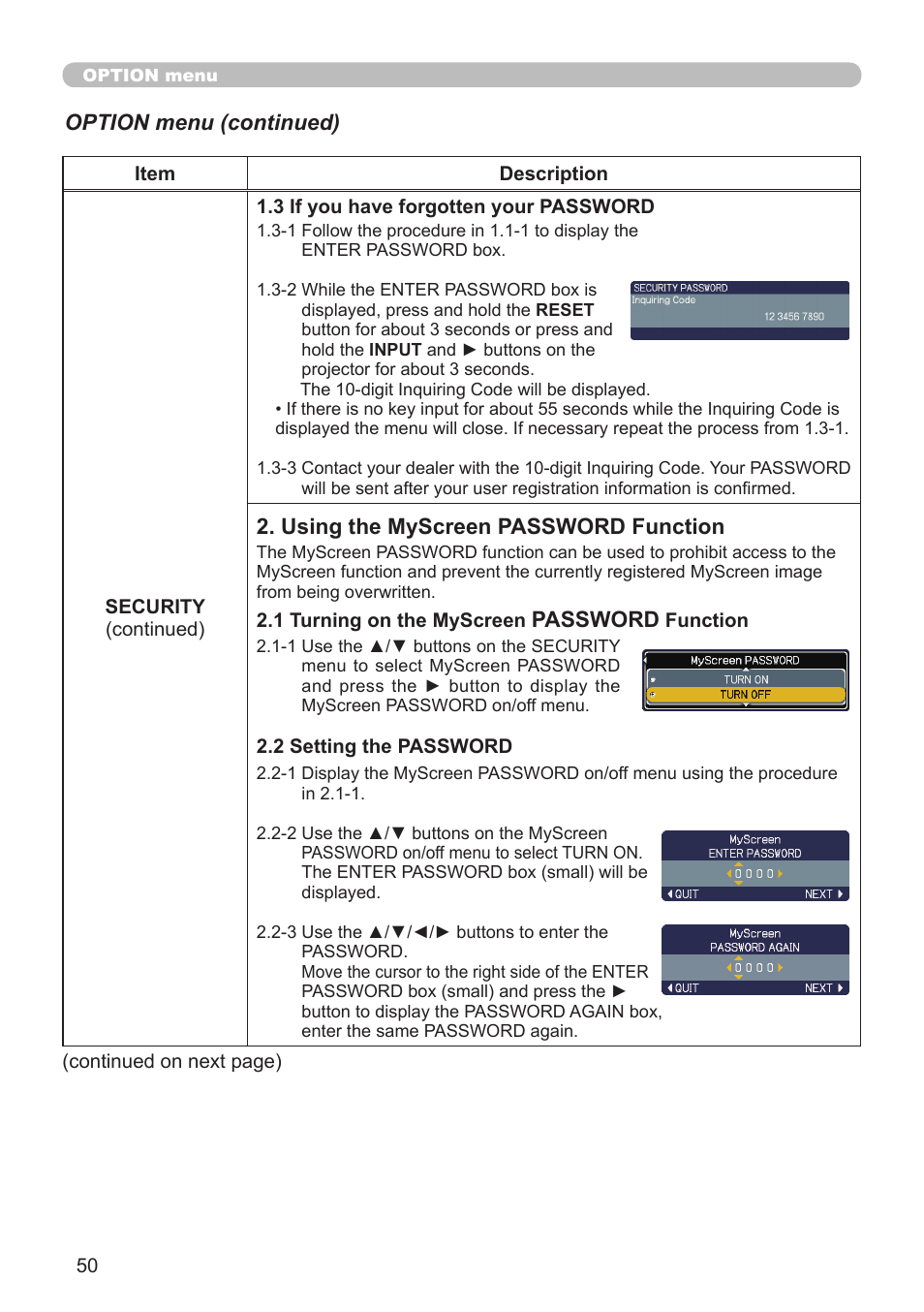 Hitachi CP-A52 User Manual | Page 50 / 71